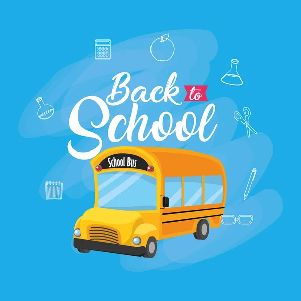 Bus Zurück Zur Schule Und Bildung Thema Vektor Illustration — Stockvektor