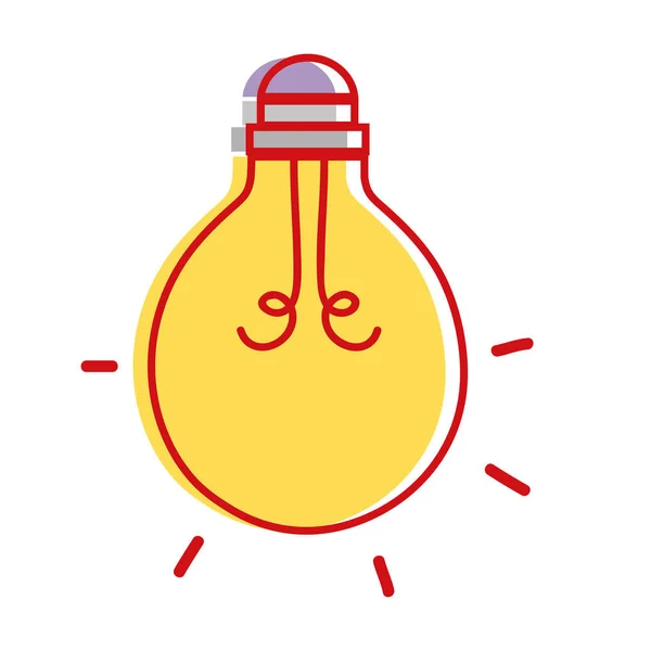 Gloeilamp Energie Object Pictogram Vectorillustratie — Stockvector