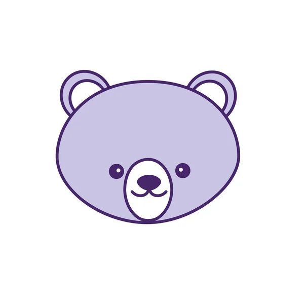 かわいいクマの頭の野生動物のベクトル図 — ストックベクタ