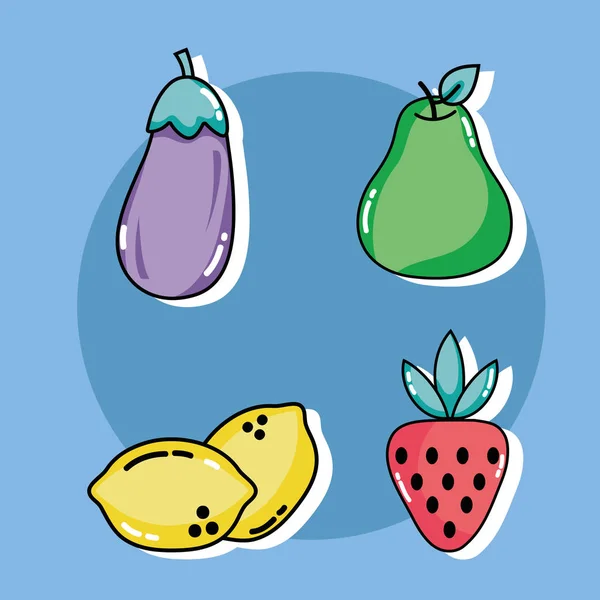 Définir Délicieux Menu Alimentaire Pour Manger Illustration Vectorielle — Image vectorielle