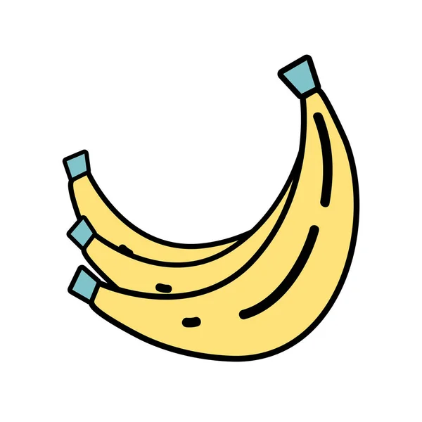 Ilustracja Wektorowa Odżywianie Owoce Pyszne Świeże Banany — Wektor stockowy