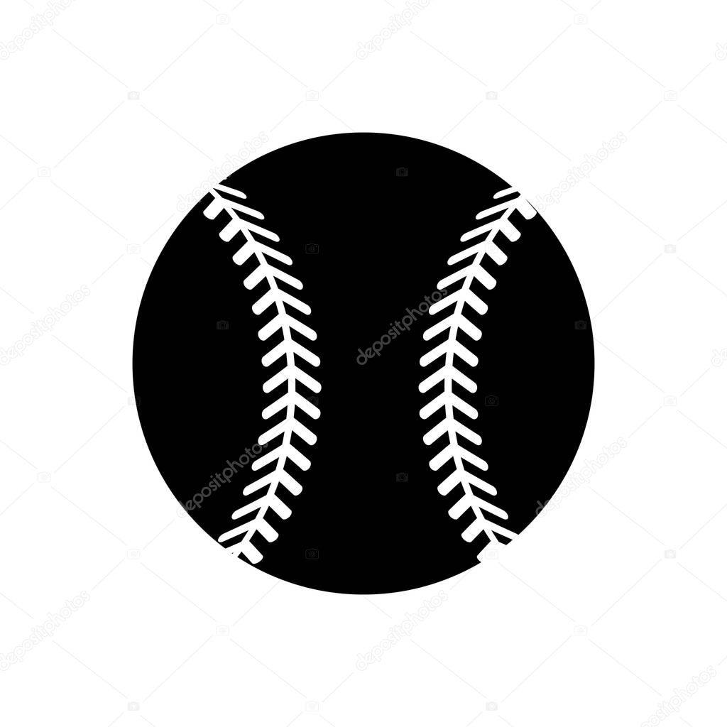 contour ball to play baseballl icon, vector illustration design