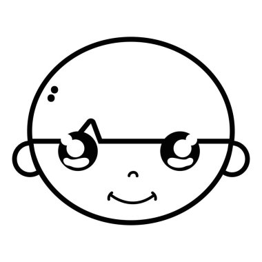 çizgi çocuk çocuk yüz saç modeli tasarım vektör çizim ile