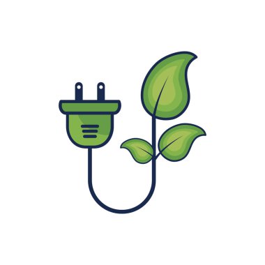 ekoloji güç kablosu ile doğal vektör çizim bırakır