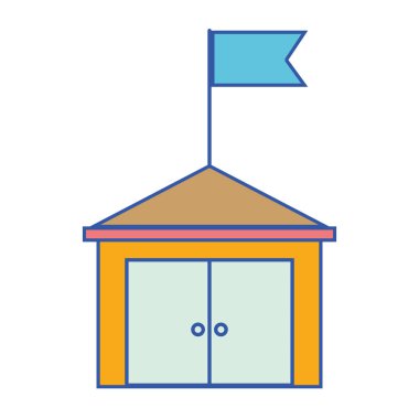 Okul çocuk sınıf vektör çizim eğitim için bayrak ile