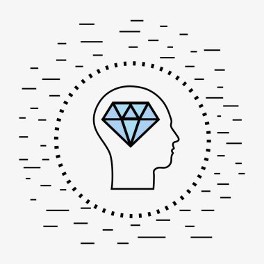 satır siluet baş kavramı ruh sağlığı, vektör çizim