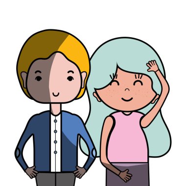 Güzellik çift ile birlikte saç modeli tasarım illüstrasyon vektör