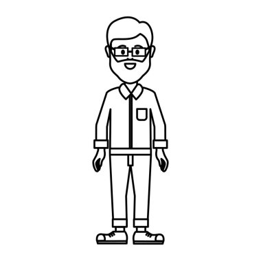 şekil insanlar, adam gözlük avatar simgesiyle rahat bezle illüstrasyon vektör