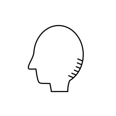 satır siluet yan adam kafa vektör çizim tasarım