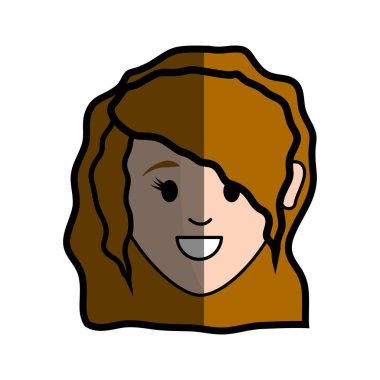 saç modeli, vektör çizim tasarım mutlu hoş bir kadınla