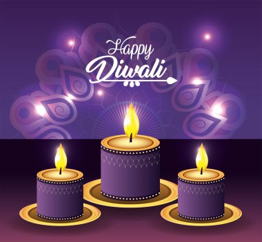 Mumlar ekranın çiçek mandala dekorasyon vektör çizim ile