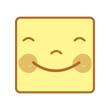 yanaklar ve gözleri, vektör çizim tasarım Kawaii komik surat