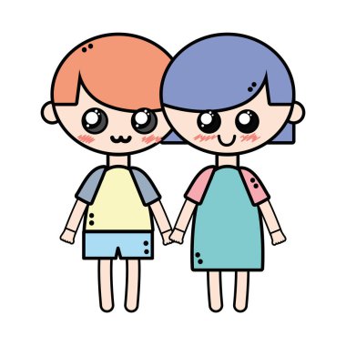 kaç çocuk saç modeli ve pijama giyim vektör çizim ile