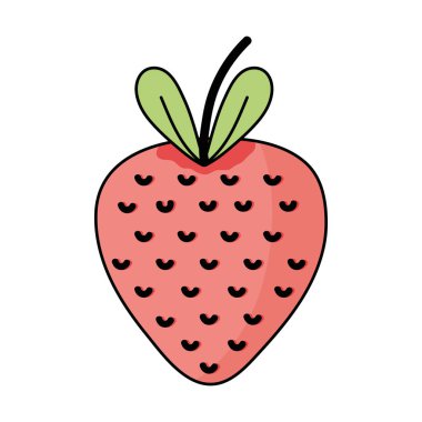 lezzetli çilek meyve vitamin ve protein vektör çizim ile