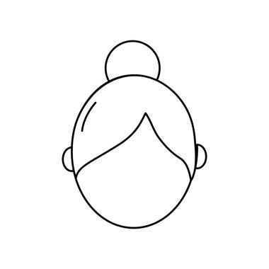 Avatar kadın baş saç modeli tasarım vektör çizim ile satır