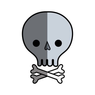 kafatası kemikleri tehlike ve uyarı simge vektör çizim için