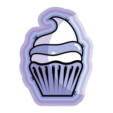 mutlu Doğum günü kutlaması, vektör çizim için şekil lezzetli kek