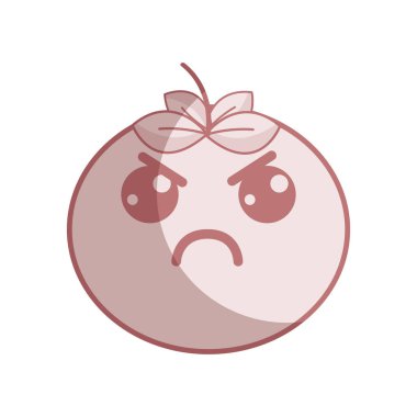 siluet kawaii güzel kızgın Domates sebze, vektör çizim