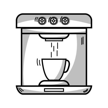 çizgi teknoloji kahve makinesi elektrikli mutfak gereçler vektör çizim