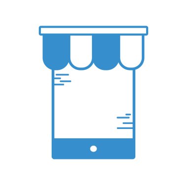 siluet smartphone ile dijital pazarlama stratejisi iş vektör çizim