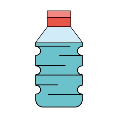 su içmek için plastik şişe ve sağlıklı yaşam vektör çizim