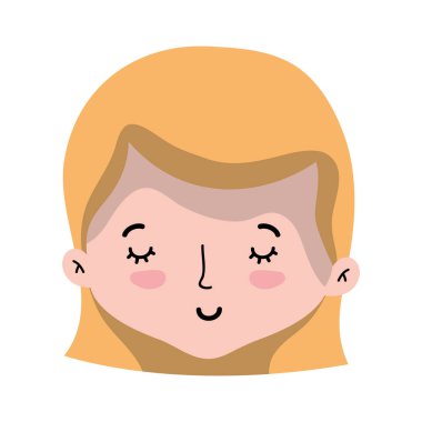 sevimli kadın baş saç modeli tasarımı ile illüstrasyon vektör