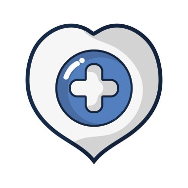 kalp ile sembolünün içinde helthcare vektör çizim için çapraz