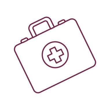 siluet ilk yardım kiti acil, vektör çizim