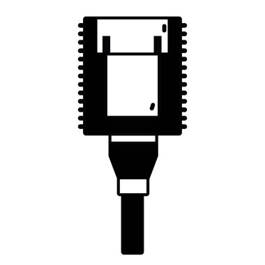 Tak vektör resimde kontur elektrik güç kablosu bağlı