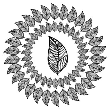 rustik yuvarlak işareti tasarım, görüntü illüstrasyon vektör yaprak