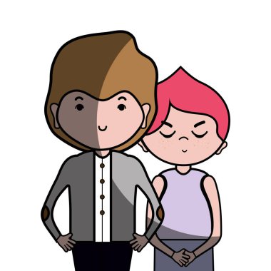 adam baba onun oğlu ve saç tasarım vektör çizim ile