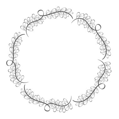 rustik yuvarlak dalları tasarım, görüntü illüstrasyon vektör bitki