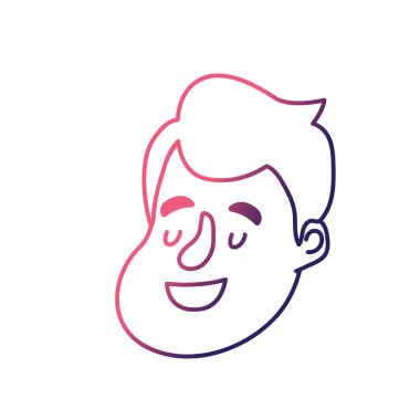 satır avatar adam yüz saç modeli tasarım vektör çizim ile