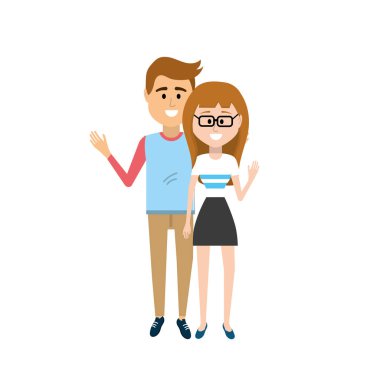 Çift clouthes tasarım vektör çizim simgesi ile birlikte