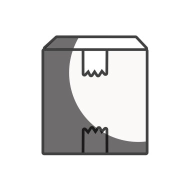 siluet kutusu paketi dağıtım hizmetleri, görüntü illüstrasyon vektör yakın