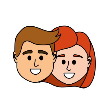 çift kafa ile birlikte saç modeli tasarım illüstrasyon vektör