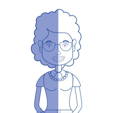 siluet kadın saç modeli ve rahat kıyafetler vektör çizim ile