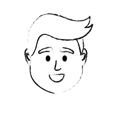 Avatar adam kafa sosyal Kullanıcı vektör çizim için rakam