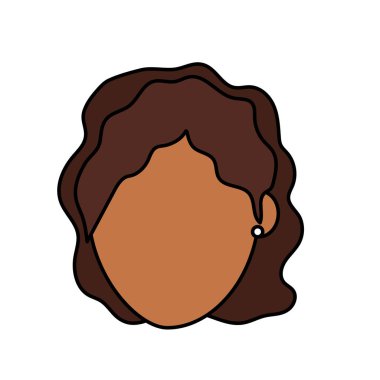 sosyal avatar kadın saç modeli tasarım vektör çizim ile