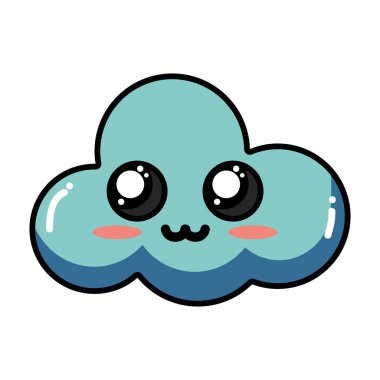 Kawaii şirin ihale bulut hava vektör çizim