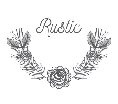 rustik amblemi tüyler kutsal kişilerin resmi, vektör çizim tasarım