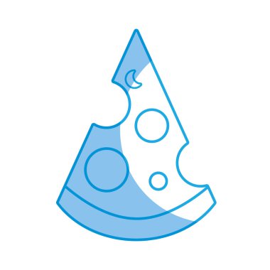 siluet lezzetli dilim pizza sağlıksız fast food vektör çizim