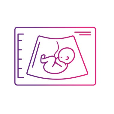 Ultrason bebek göbek kordonu vektör çizim ile satır