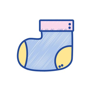 Bebek çorap doku eleman çocuk bakımı vektör çizim