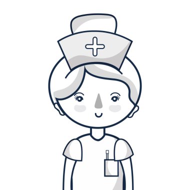 baş vektör çizim şapka ile profesyonel hemşire