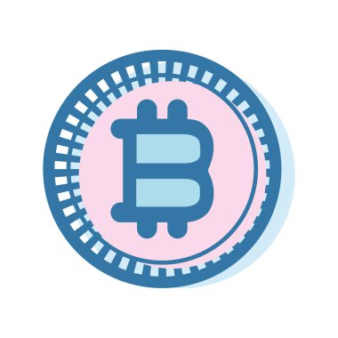 Bitcoin sanal para iş kutsal kişilerin resmi, vektör çizim