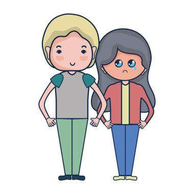 Güzellik çift ile birlikte saç modeli tasarım illüstrasyon vektör