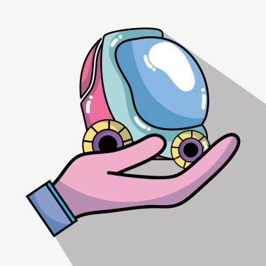 modern öğe vektör çizim ile futuristik araba ile el