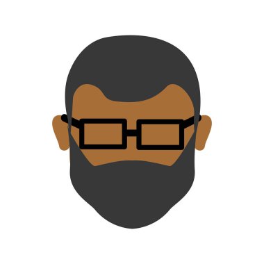 adam kafa ve yüz gözlüklü, vektör çizim tasarım