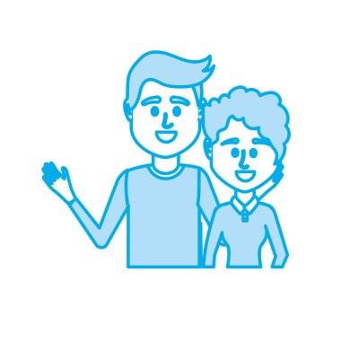 siluet çift ile birlikte rahat kıyafetler illüstrasyon tasarım vektör